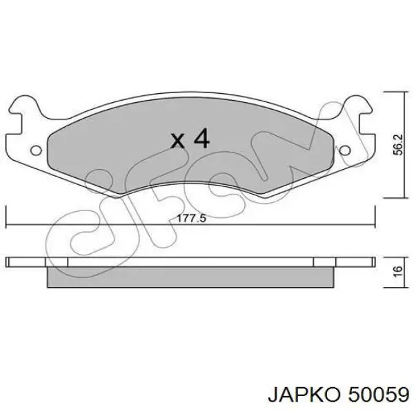 50059 Japko pastillas de freno delanteras