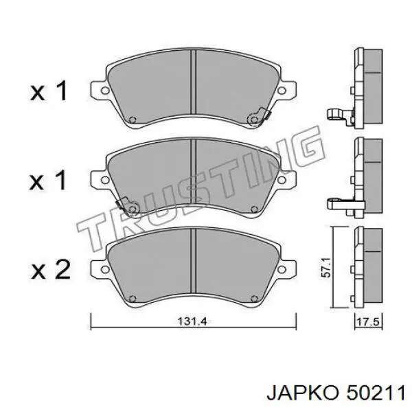 50211 Japko pastillas de freno delanteras