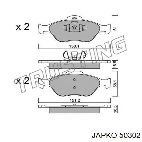 50302 Japko pastillas de freno delanteras