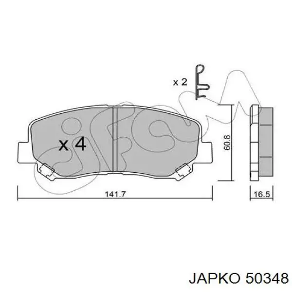 Pastillas de freno 50348 Japko