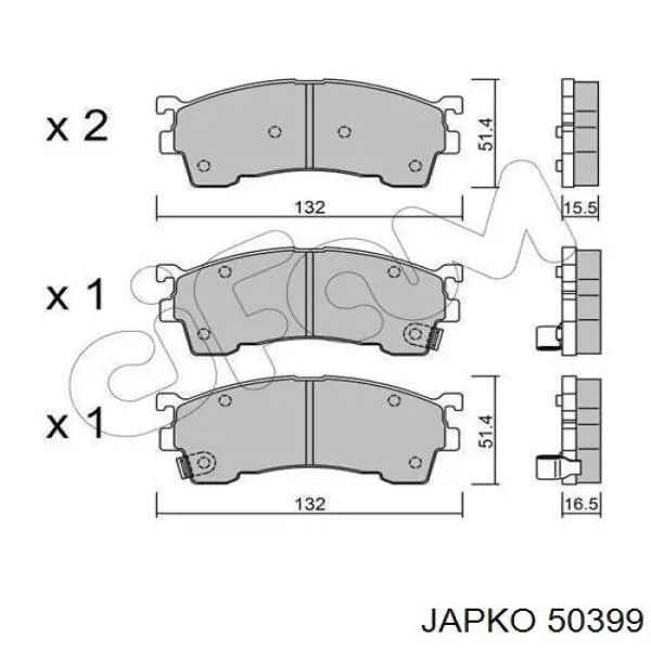 50399 Japko pastillas de freno delanteras