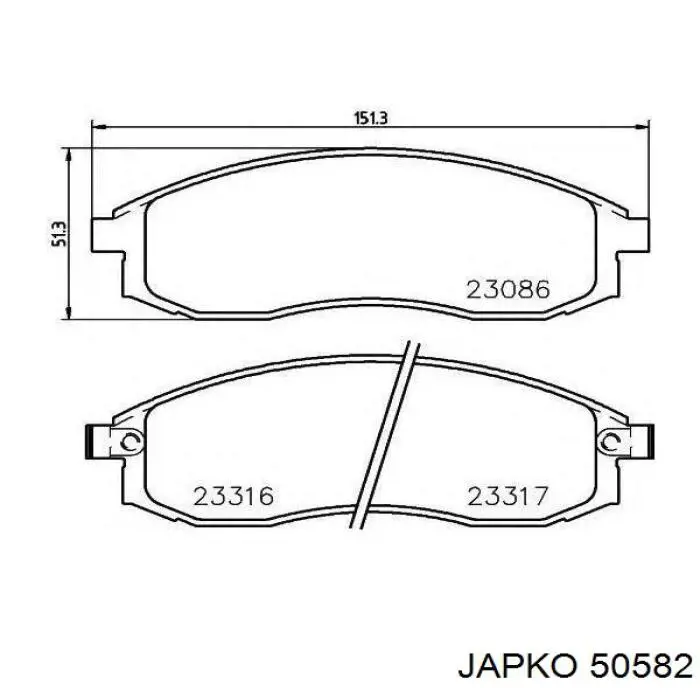 50582 Japko pastillas de freno delanteras