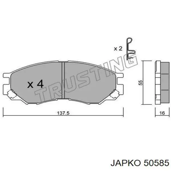 50585 Japko pastillas de freno delanteras