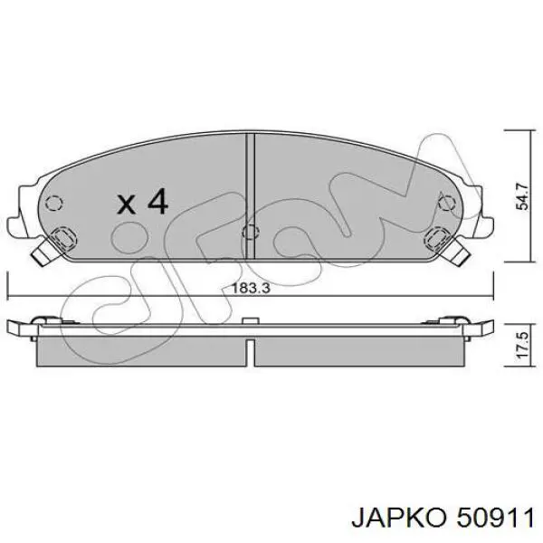 50911 Japko pastillas de freno delanteras