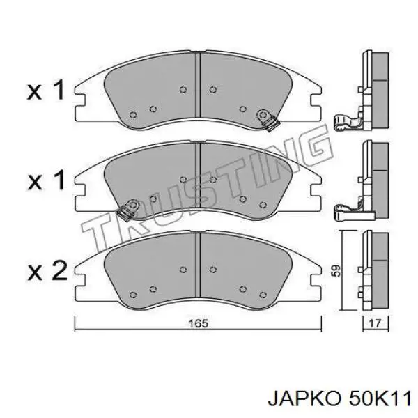 50K11 Japko pastillas de freno delanteras