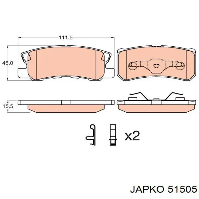 Comprar 51505 Japko Pastillas de freno traseras