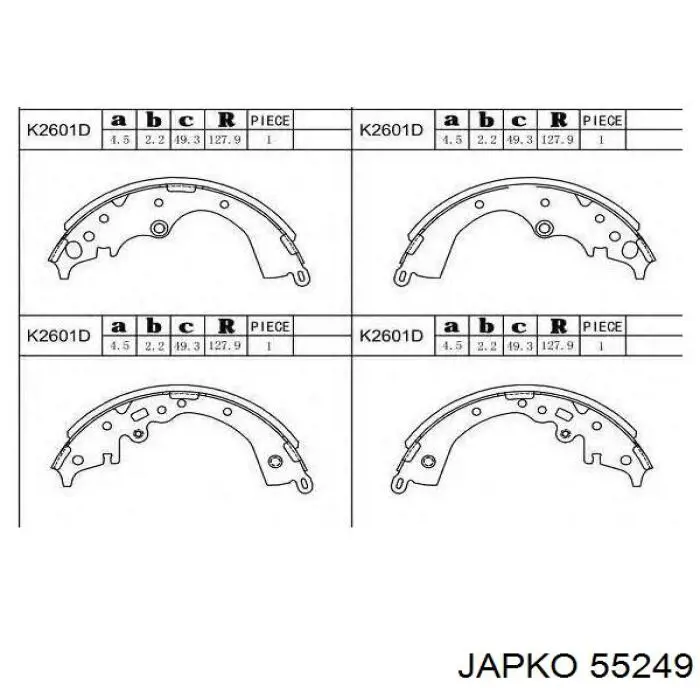 55249 Japko zapatas de frenos de tambor traseras