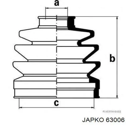 63006 Japko fuelle, árbol de transmisión delantero exterior