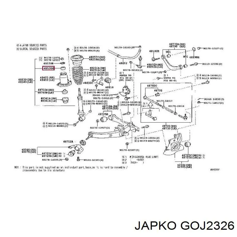 GOJ2326 Japko soporte amortiguador delantero