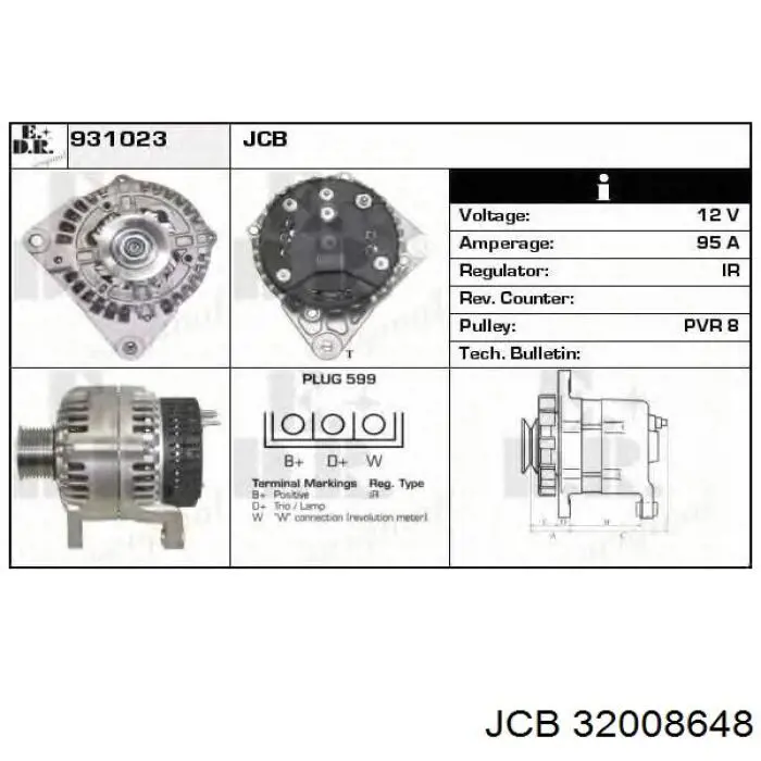 32008648 JCB alternador