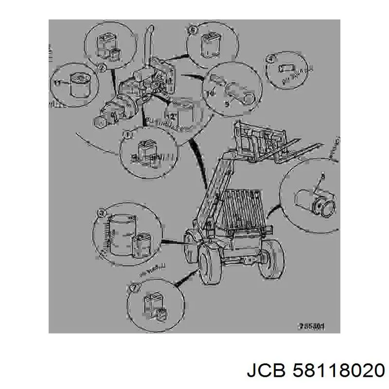 58118020 JCB filtro hidráulico, transmisión automática