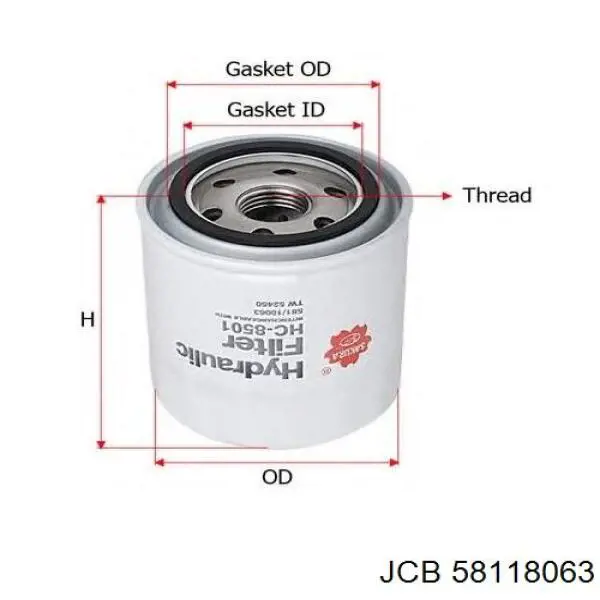 Filtro de transmisión automática JCB 58118063 precio, desde 13,85 EUR