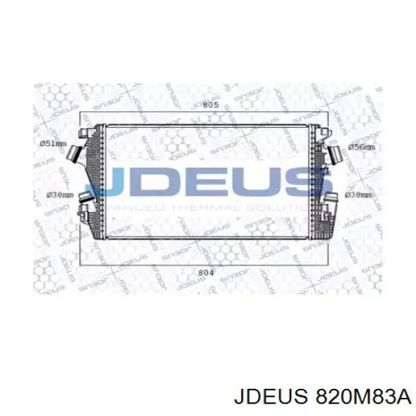 820M83A Jdeus radiador de aire de admisión