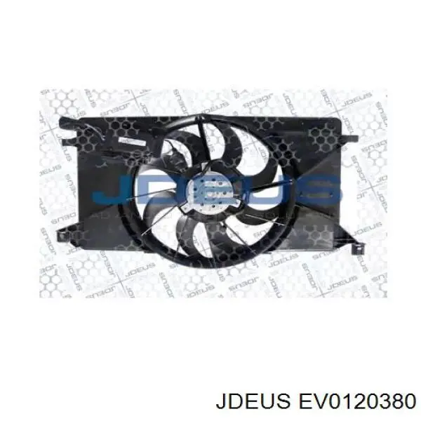 EV0120380 Jdeus difusor de radiador, ventilador de refrigeración, condensador del aire acondicionado, completo con motor y rodete