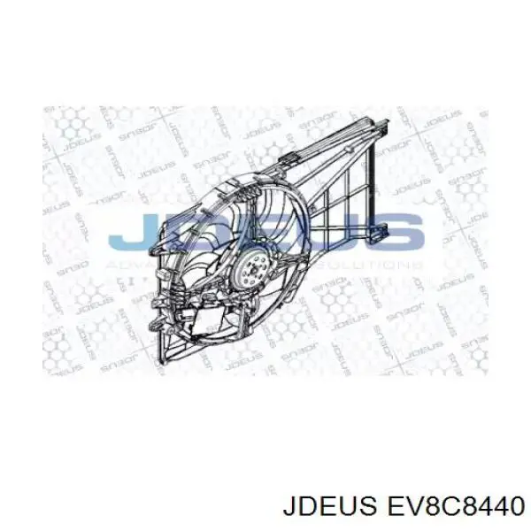 EV8C8440 Jdeus difusor de radiador, ventilador de refrigeración, condensador del aire acondicionado, completo con motor y rodete