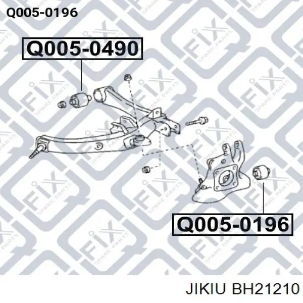 BH21210 Jikiu silentblock de mangueta trasera