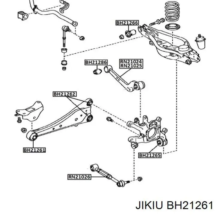 BH21261 Jikiu bloque silencioso trasero brazo trasero delantero