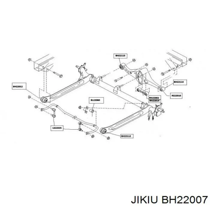 BH22007 Jikiu silentblock de brazo suspensión trasero transversal