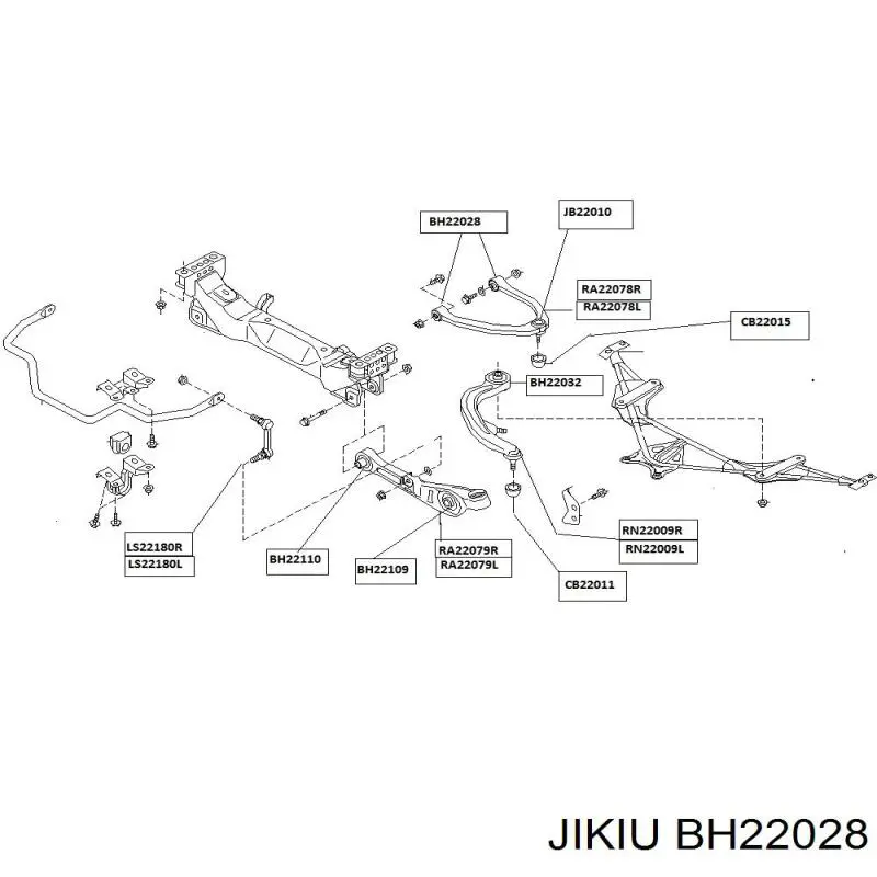 BH22028 Jikiu barra oscilante, suspensión de ruedas delantera, superior derecha