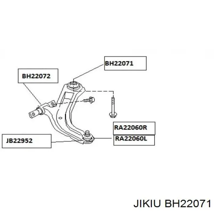 BH22071 Jikiu silentblock de suspensión delantero inferior