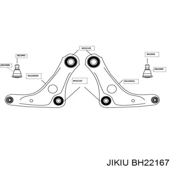 BH22167 Jikiu silentblock de suspensión delantero inferior