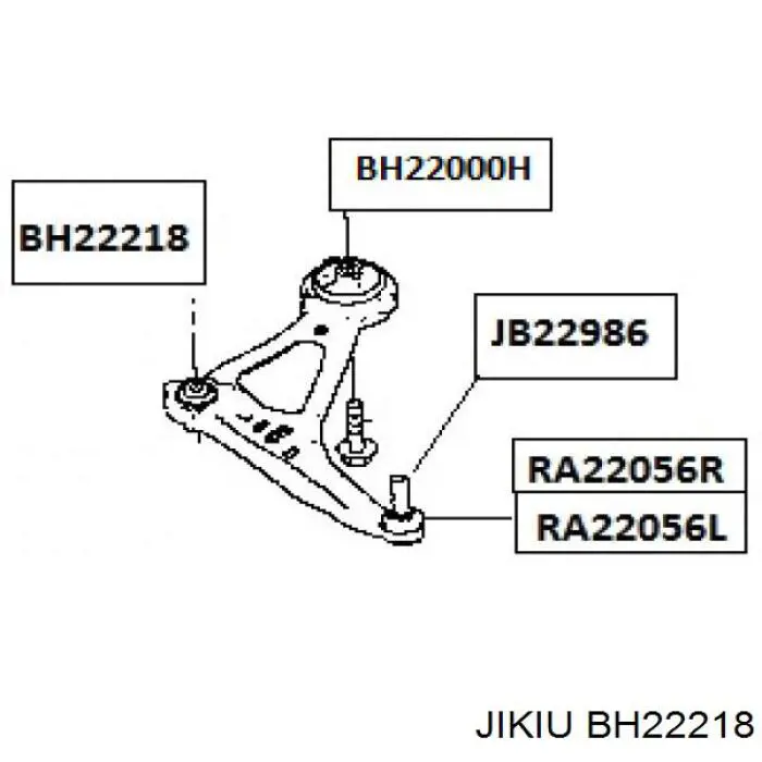 Silentblock de brazo de suspensión Jikiu BH22218 precio, desde 10,65 EUR