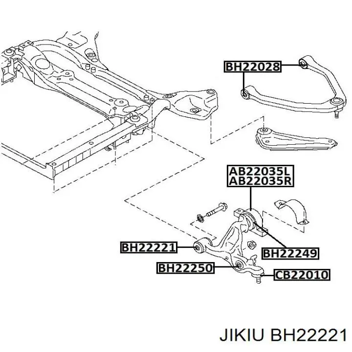 BH22221 Jikiu silentblock de suspensión delantero inferior