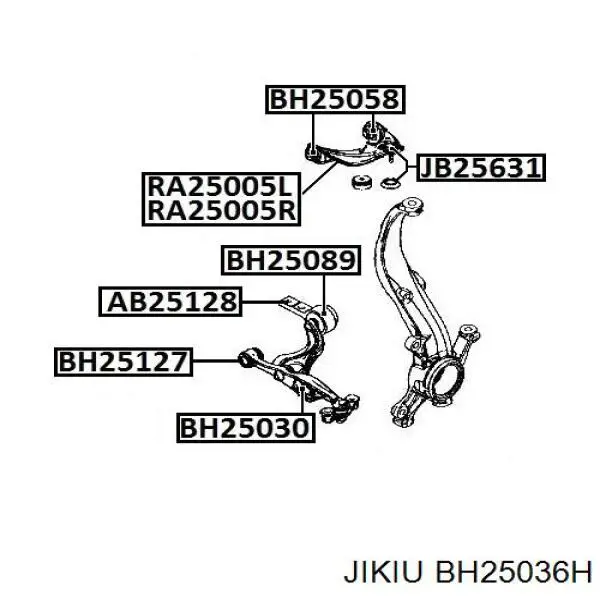 BH25036H Jikiu silentblock de suspensión delantero inferior