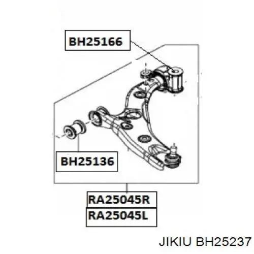 BH25237 Jikiu silentblock de suspensión delantero inferior