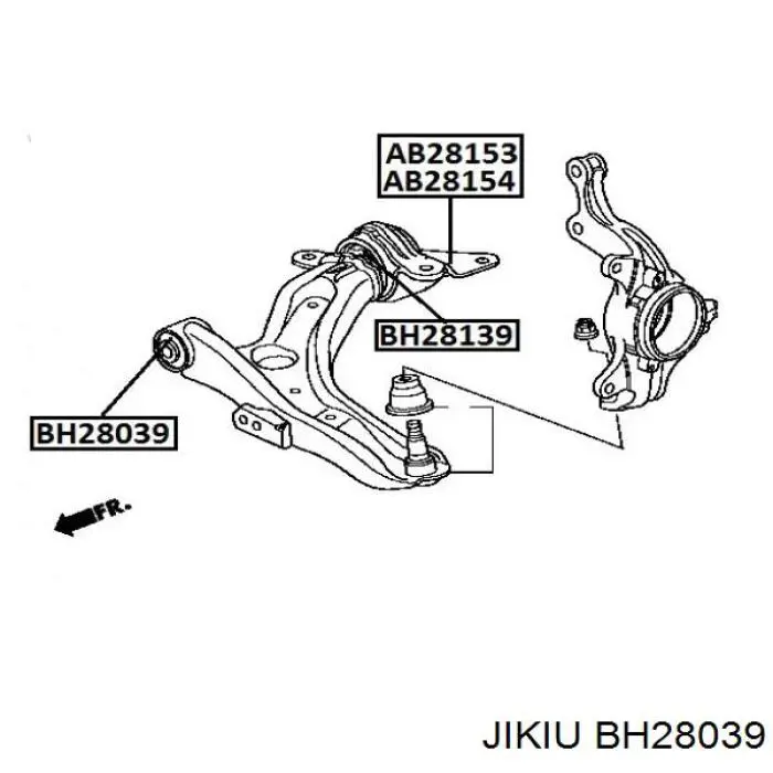 BH28039 Jikiu silentblock de suspensión delantero inferior