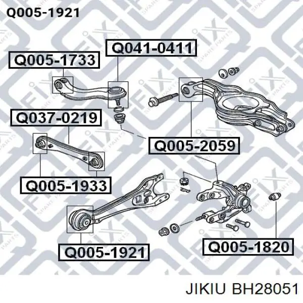 BH28051 Jikiu bloque silencioso trasero brazo trasero delantero