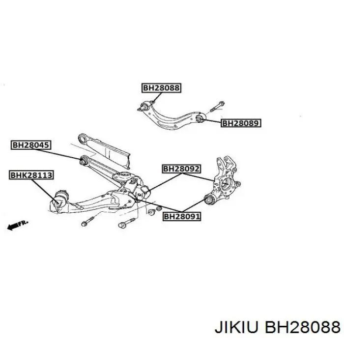 BH28088 Jikiu silentblock de brazo de suspensión trasero superior