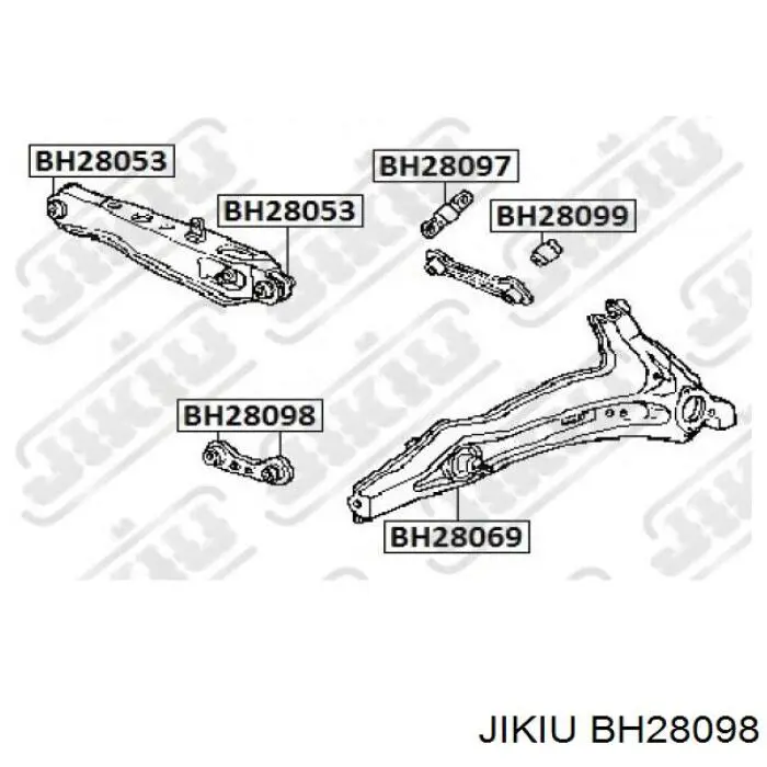 BH28098 Jikiu silentblock de brazo suspensión trasero transversal