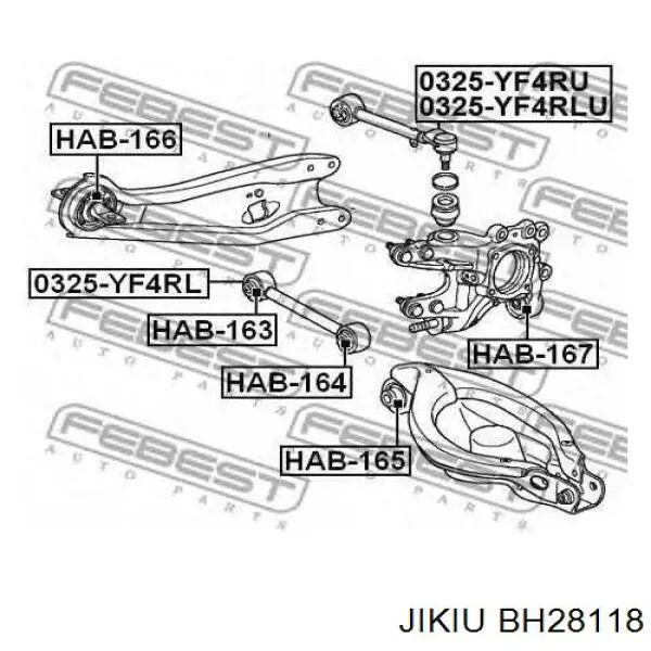 BH28118 Jikiu silentblock de mangueta trasera