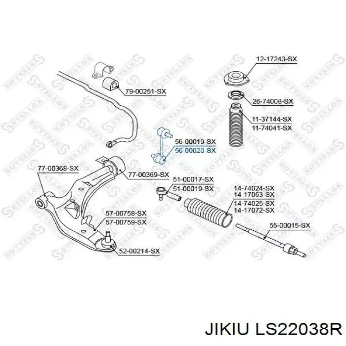 LS22038R Jikiu barra estabilizadora delantera derecha