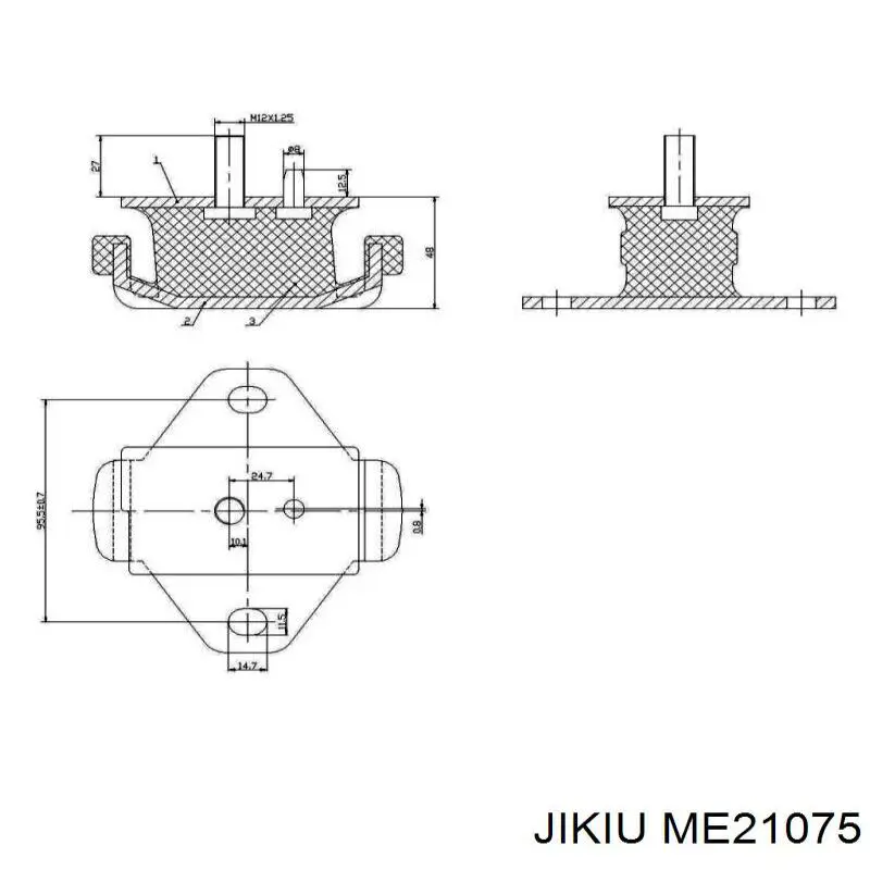 ME21075 Jikiu almoahada (soporte Del Motor Izquierda / Derecha)