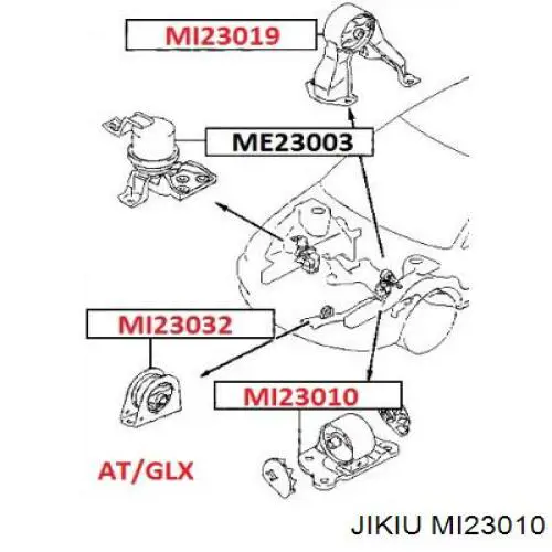 MI23010 Jikiu soporte motor izquierdo