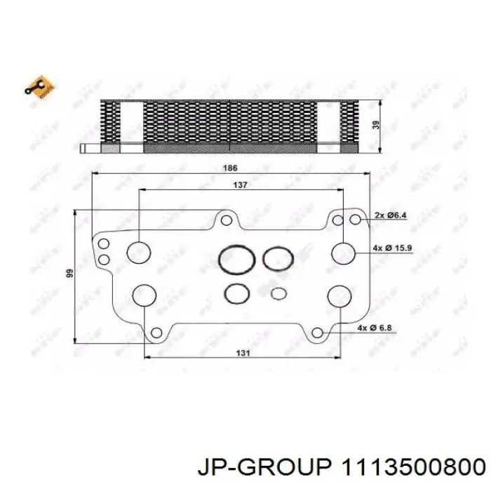 1113500800 JP Group radiador de aceite
