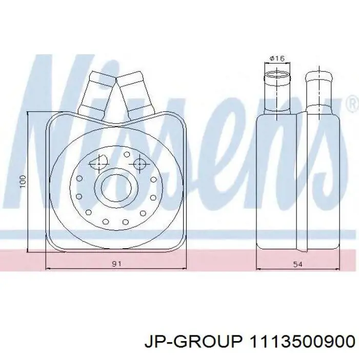1113500900 JP Group radiador de aceite, bajo de filtro