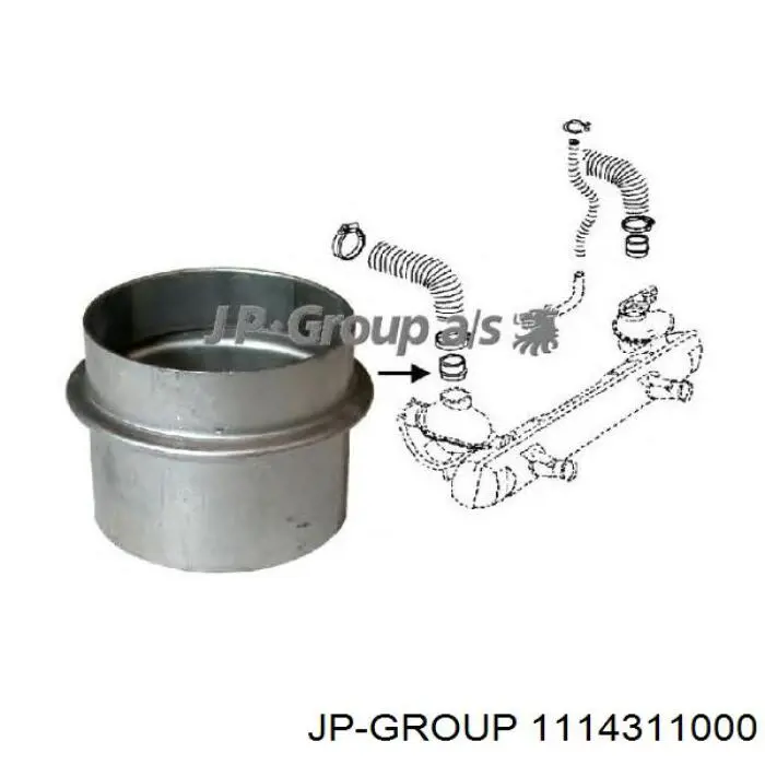 Tubería de radiador, retorno JP Group 1114311000