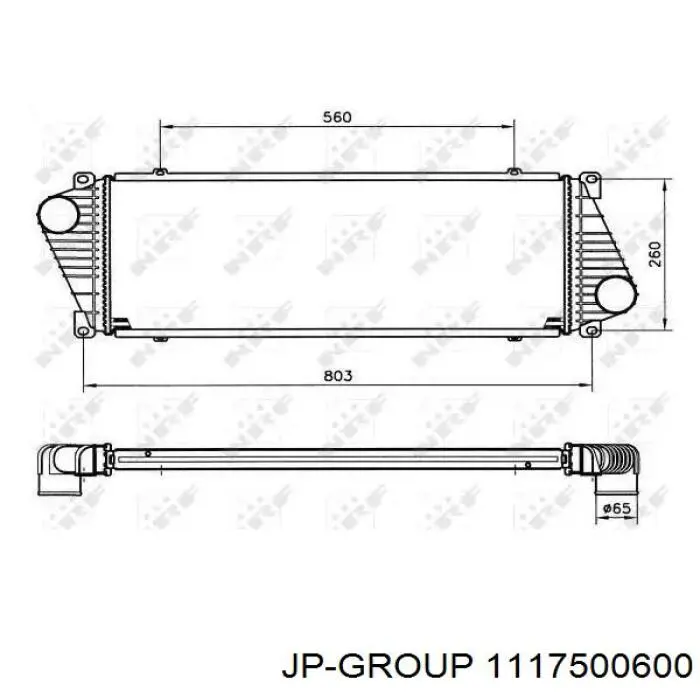 1117500600 JP Group radiador de aire de admisión