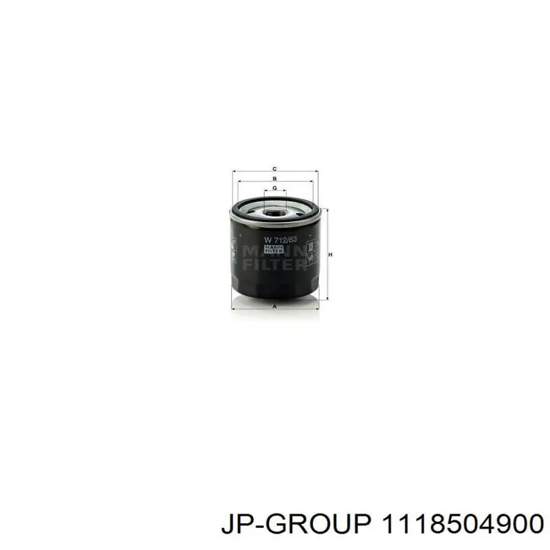 1118504900 JP Group filtro de aceite