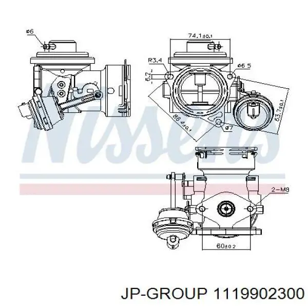 1119902300 JP Group válvula, agr