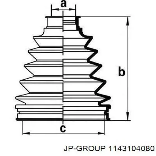 1143104080 JP Group árbol de transmisión delantero derecho