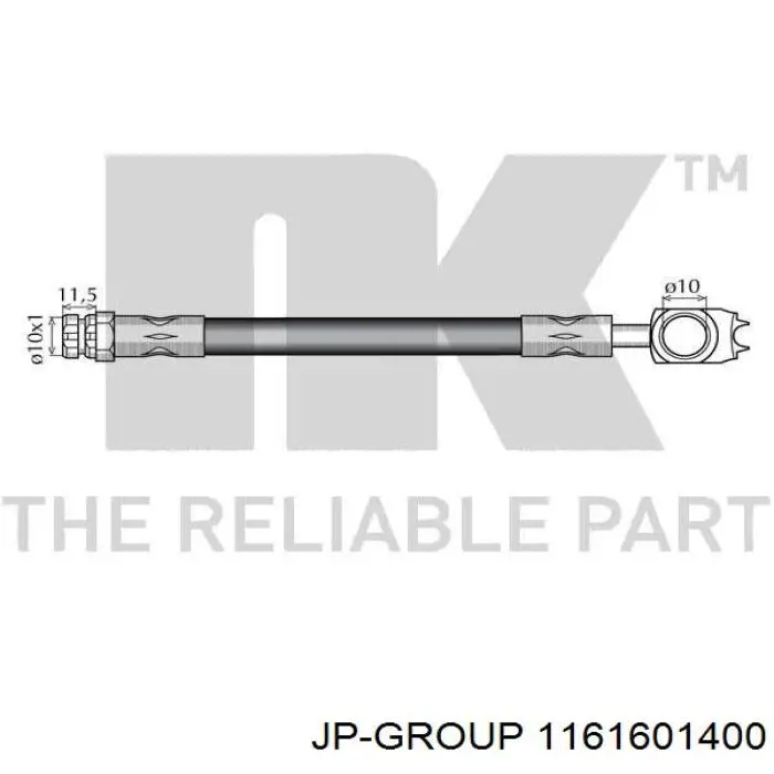 1161601400 JP Group latiguillo de freno delantero