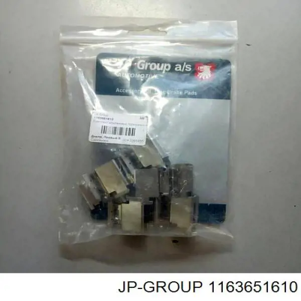Juego de resortes de sujeción de pastillas de freno delanteras 1163651610 JP Group