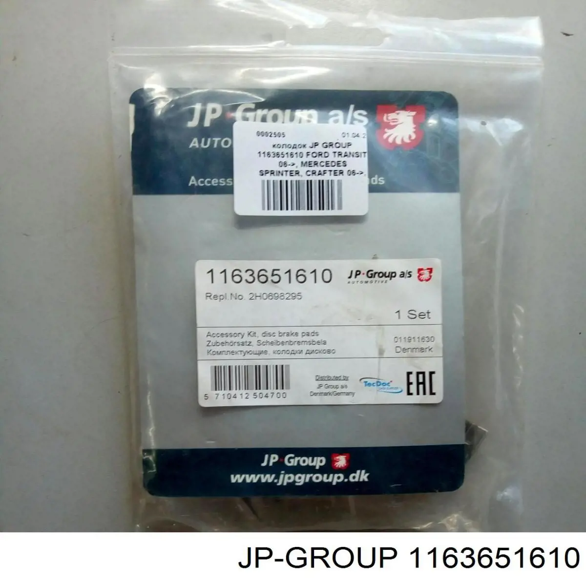 1163651610 JP Group Juego de resortes de sujeción de pastillas de freno delanteras