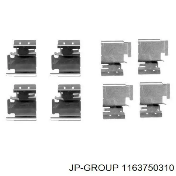 1163750310 JP Group Juego de resortes de sujeción de pastillas de freno traseras
