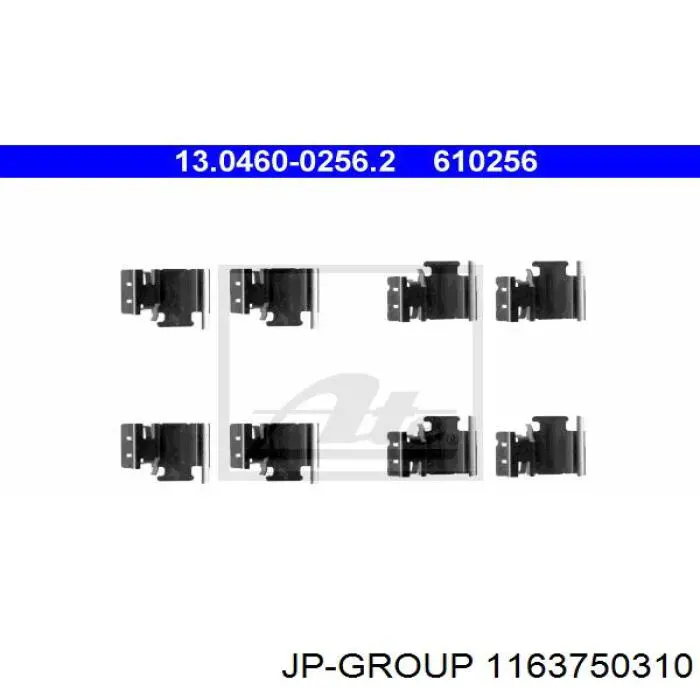 1163750310 JP Group conjunto de muelles almohadilla discos traseros