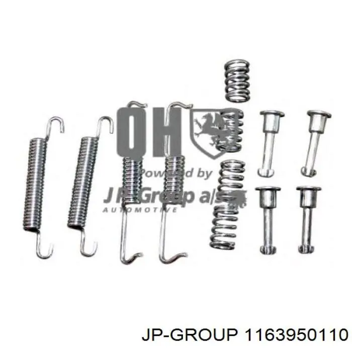 1163950110 JP Group kit de montaje, zapatas de freno traseras